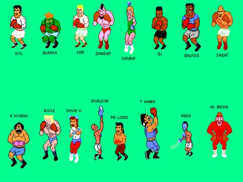 Super Street Fighter 2 Characters, Mike Tyson's Punch Out style : r ...