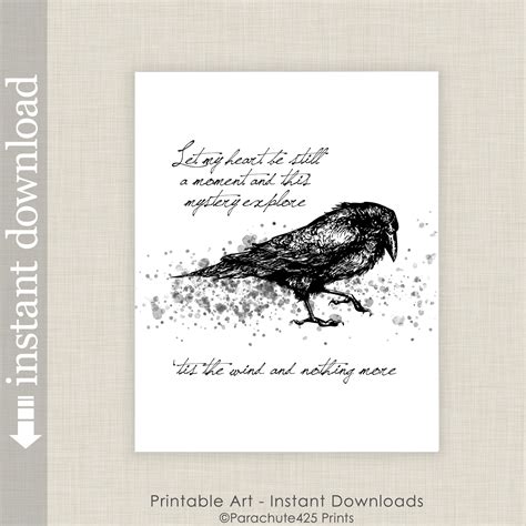 The Raven Quote Printable Edgar Allan Poe Quote Wall Art for - Etsy