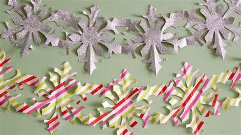 How to Make Paper Snowflake Chains | eHow | Wrapping paper crafts, Wrapping paper christmas ...