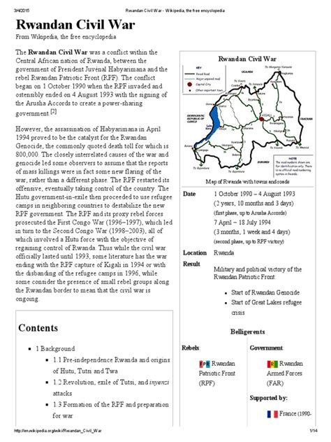 Rwandan Civil War - Wikipedia, the free encyclopedia.pdf | Rwanda | Tutsi