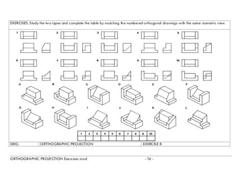 Orthographic projection exercises