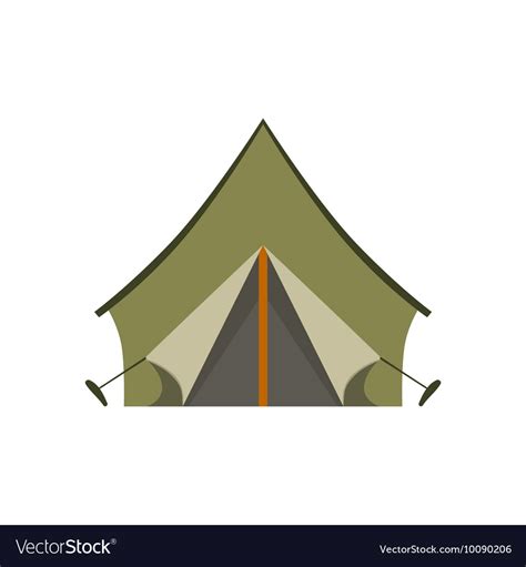 Khaki tarpauline camping tent Royalty Free Vector Image