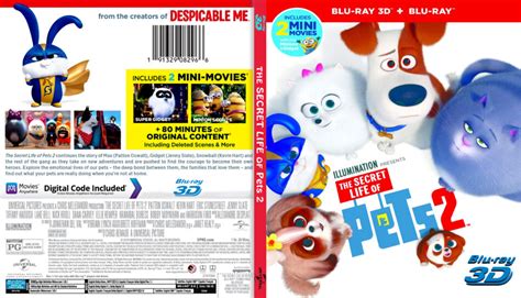 THE SECRET LIFE OF PETS 2 - 3D (2019) R1 BLU-RAY COVER & LABELS - DVDcover.Com