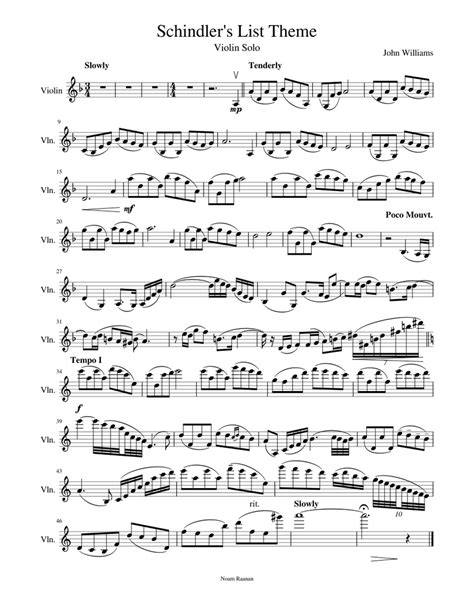 Schindler's List Theme Sheet music for Piano, Violin (Solo) | Musescore.com