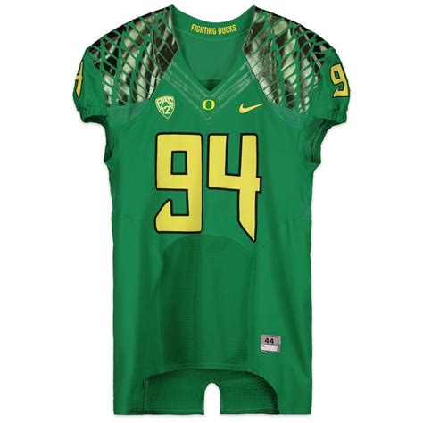 Oregon Ducks Team-Issued #94 Green "Fighting Ducks" Jersey from the ...