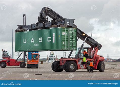 Container handler editorial photo. Image of carrier, cargo - 65023416