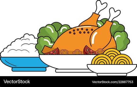 Delicious food cartoon Royalty Free Vector Image