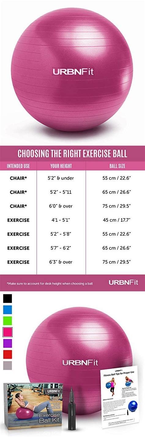 Exercise Ball (Multiple Sizes) for Fitness, Stability & Yoga - Workout ...