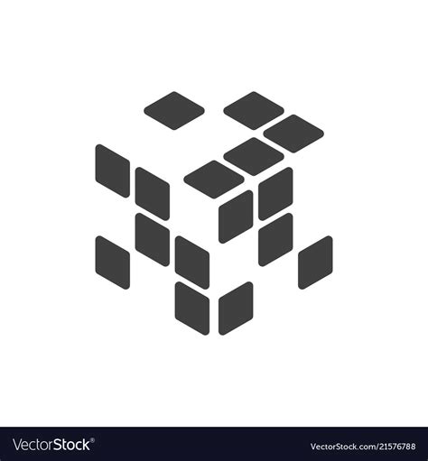 Logo of the rubik cube with empty cells Royalty Free Vector