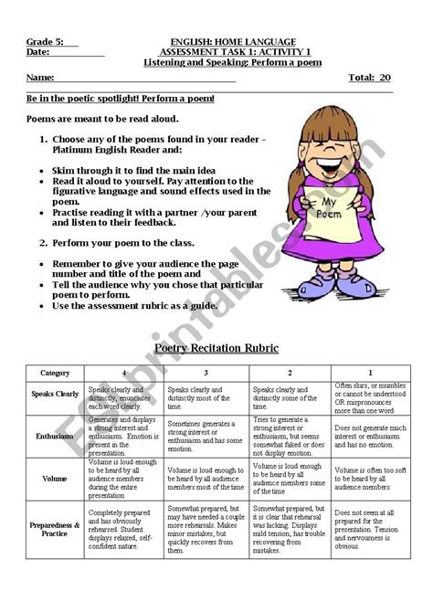 Poem Rubric