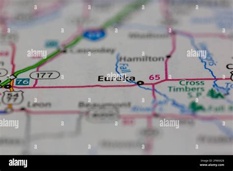 Eureka Kansas USA shown on a Geography map or Road Map Stock Photo - Alamy