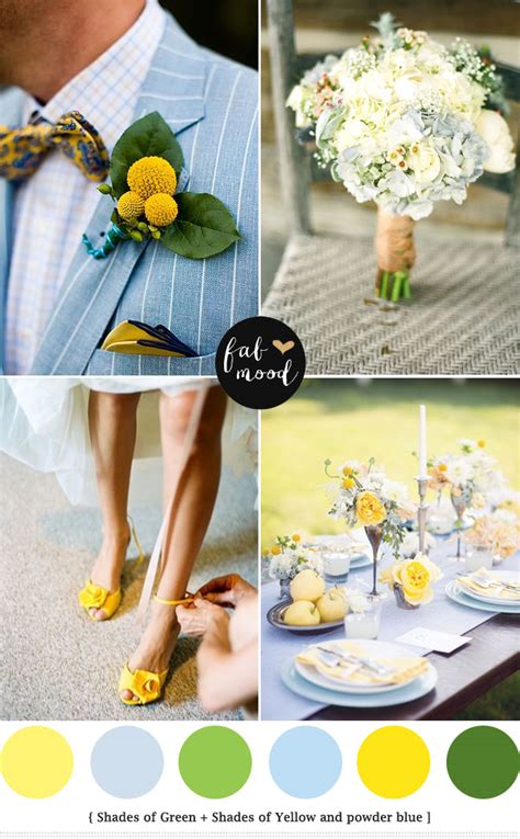 Blue Green Yellow Wedding Colours Palette