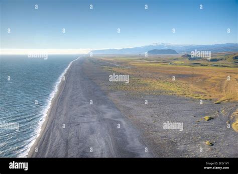 Aerial view of Dyrholaey beach, Iceland Stock Photo - Alamy