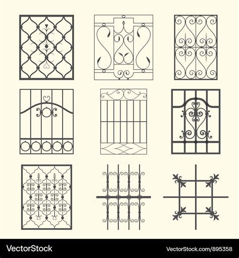 Iron window grills Royalty Free Vector Image - VectorStock