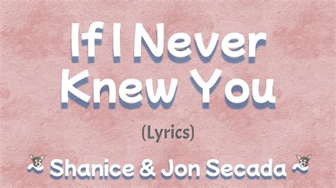 If I Never Knew You (Lyrics) Pocahontas Movie 1995 OST ~ Jon Secada ...