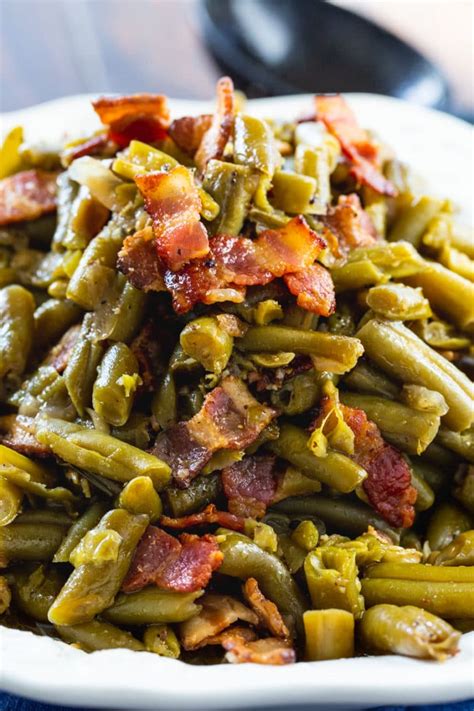 Crock Pot Buttery Bacon Green Beans - Spicy Southern Kitchen