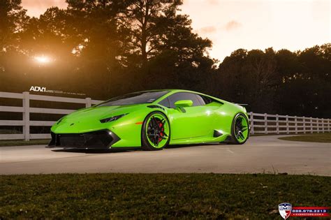 Neon Green Lamborghini Huracan Rolling on Colormatched ADV1 Wheels | Green lamborghini ...