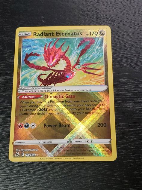 Radiant Eternatus Crown Zenith 105/159 Holo Radiant Rare TCG Pokémon | eBay