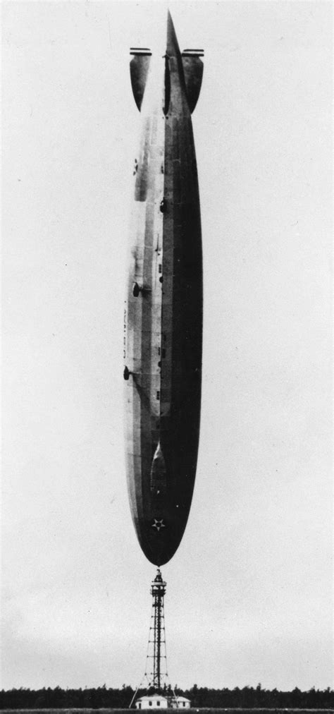 US Navy airship USS Los Angeles (ZR-3) does a nose-stand, after her ...