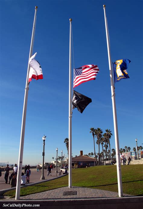 Huntington Beach flags at half staff in Honor of the Tucson, Arizona victims | Southern ...