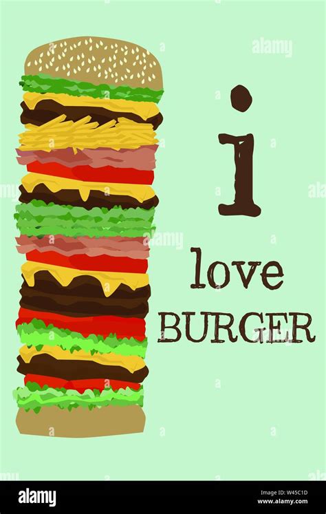 Vector high burger fast food concept Stock Vector Image & Art - Alamy