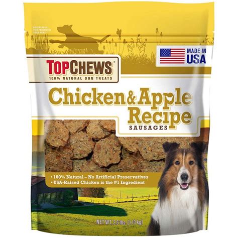 Top Chews Chicken & Apple Recipe Sausages, Natural Dog Treats Reviews 2022