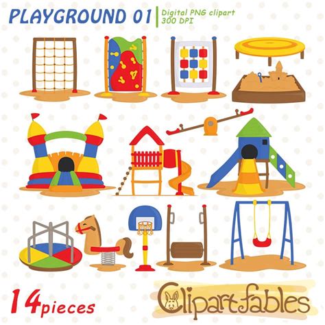 PLAYGROUND Clipart, Slide, Sandbox, Park, Playground Activity, Outdoor ...