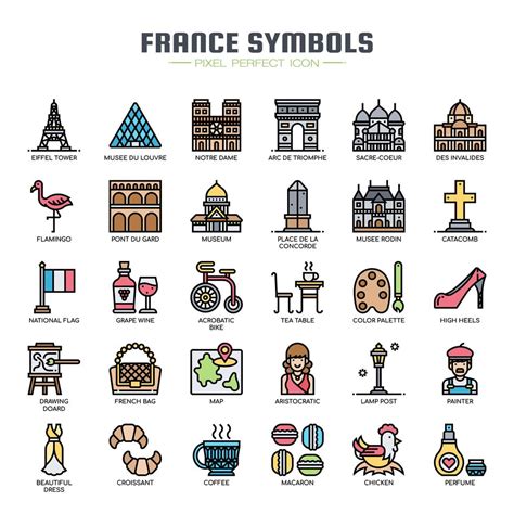 France Symbols Thin Line Icons 685234 Vector Art at Vecteezy