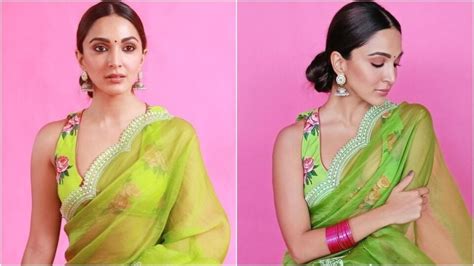 Kiara Advani promotes Shershaah in the most beautiful organza saree ...