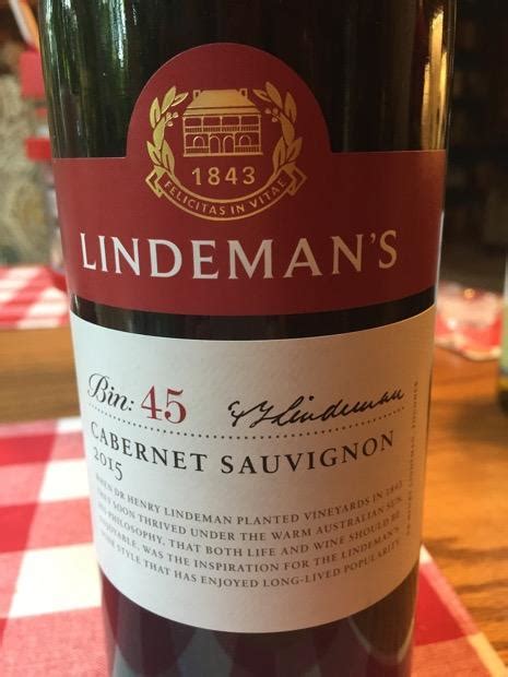 2015 Lindeman's Cabernet Sauvignon Bin 45, Australia, South Eastern - CellarTracker