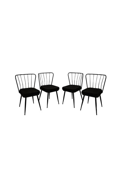 Sett med stoler Yildiz (4 stk.) - Svart - Møbler | Homeroom