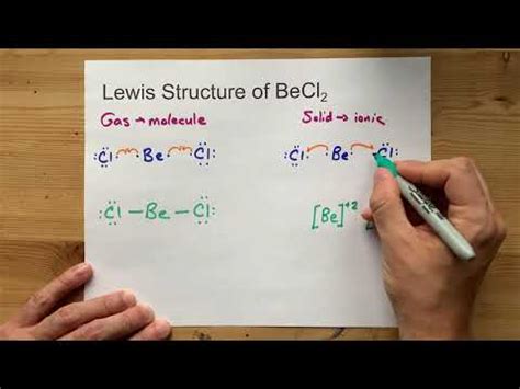 Draw the Lewis Structure of BeCl2 (beryllium chloride) - YouTube