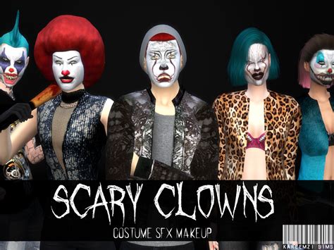 KareemZi Sims | TS4 SCARY CLOWNS FACE PAINT Halloween CC Dump...