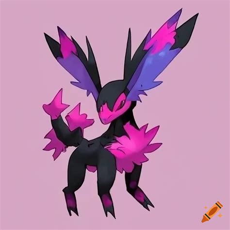 Dark fairy type pink pokemon on Craiyon