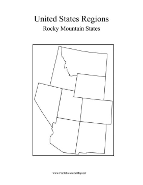 Us Map Rocky Mountain States - Printable Map