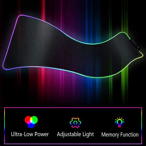 Gaming Mouse Pad RGB LED Light Color Switching For Computer Laptop ...