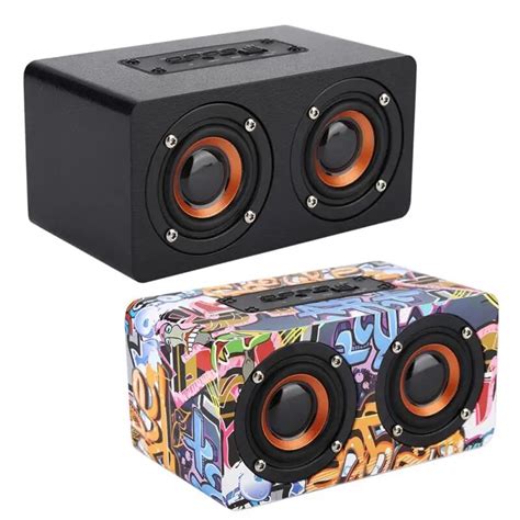 Wooden Dual speaker Bluetooth Speaker Subwoofer Hands free Call HiFi ...