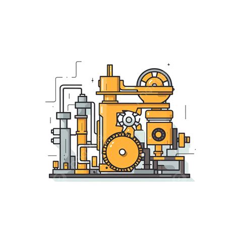 Industrial Machinery Illustration In Minimal Style, Automatic, Machinery, Plant PNG Transparent ...