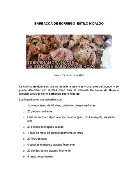 Barbacoa de borrego estilo hidalgo by ok - Issuu