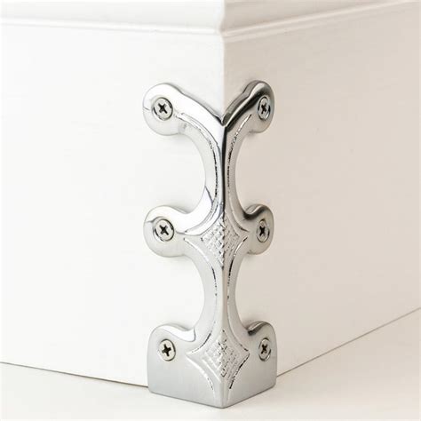 Skiffer Skirting Board Corner Protector Brushed Chrome 107mm - Broughtons Lighting & Ironmongery