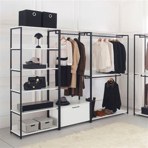 Klair Living Fiona White Freestanding Walk in Wood Closet System with Metal Frame FIONA-BDF at ...