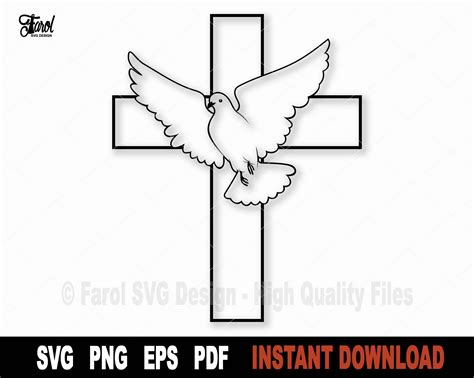 Cross With Dove Svg File for Cricut Silhouette Christian - Etsy Canada