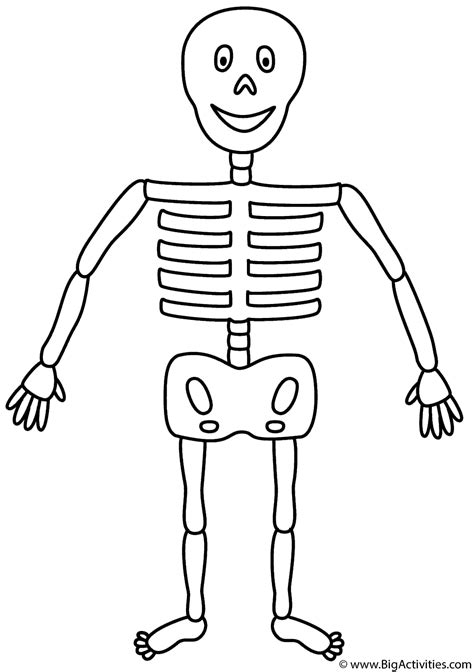 Skeleton - Coloring Page (Halloween)