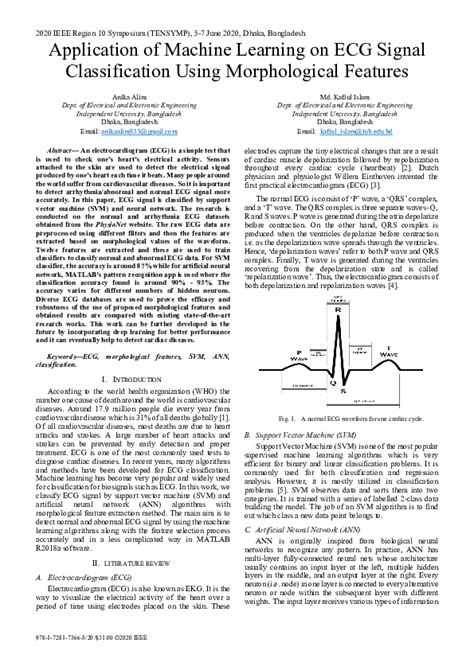 (PDF) Application of Machine Learning on ECG Signal Classification ...