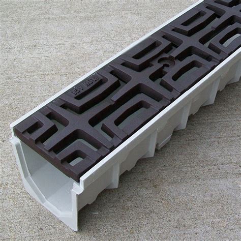 Mearin 100 Driveway Drainage Kit w/Carbochon cast iron grate - baked on oil finish | Drainage ...