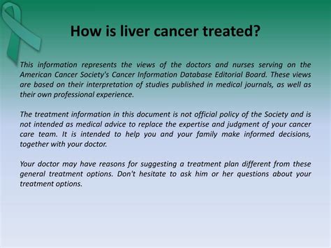 PPT - Liver Cancer treatment options PowerPoint Presentation, free ...