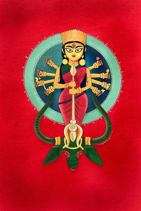 Durga Puja (Mohisashurmardini) on Behance | Durga painting, Bengali art, Durga maa paintings