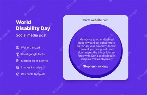 Premium Vector | World disability day post and motivational quote