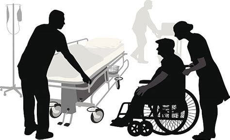 Patient Hospital Bed Silhouette Illustrations, Royalty-Free Vector Graphics & Clip Art - iStock