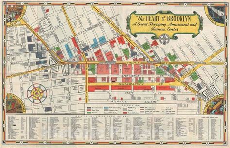 Historic Map : Downtown Brooklyn Association Pictorial Map of Downtown Brooklyn, 1935, Vintage ...